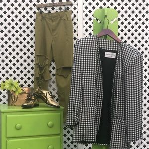 Black and White Checkered Blazer